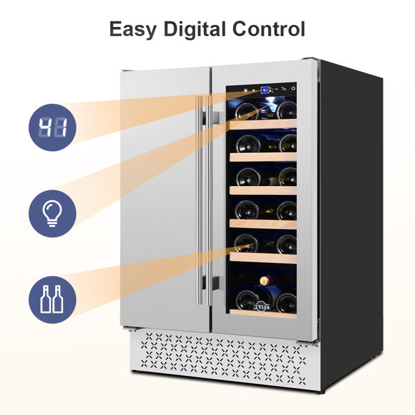 Tylza 23.43" 18 Bottle and 57 Can Wine and Beverage Lovers Collection